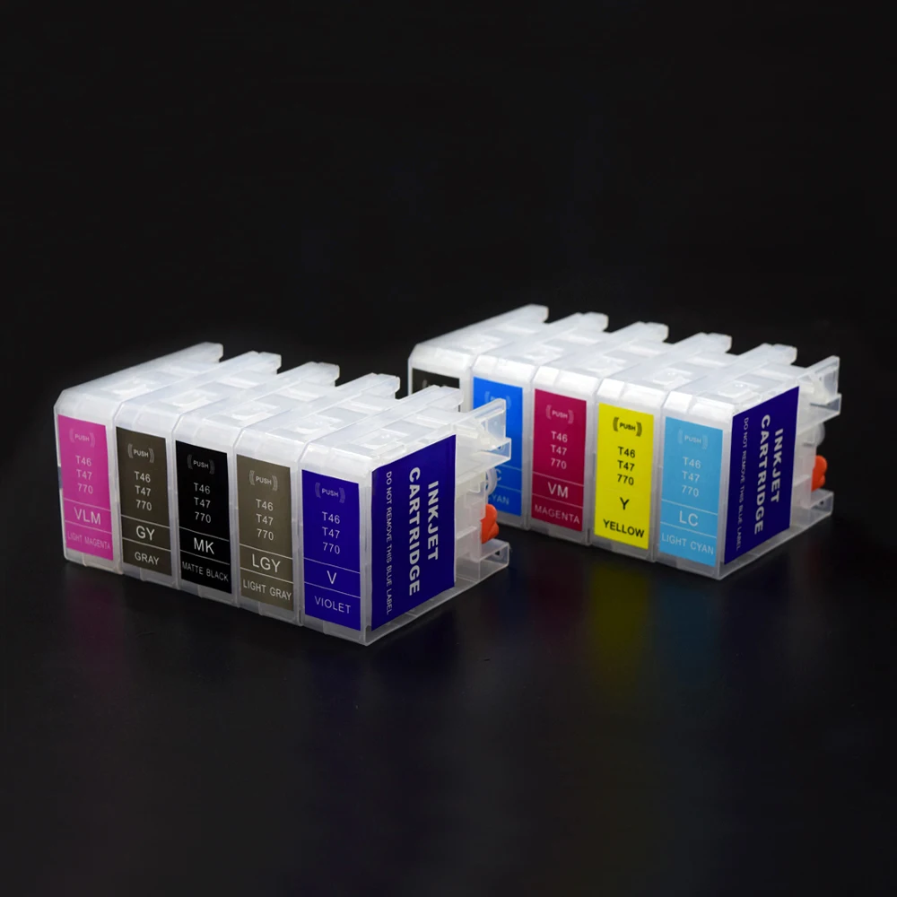T46S T47A Refillable ink Cartridge Without Chip For Epson SureColor SC-P700 SC-P900 P700 P900 Printer